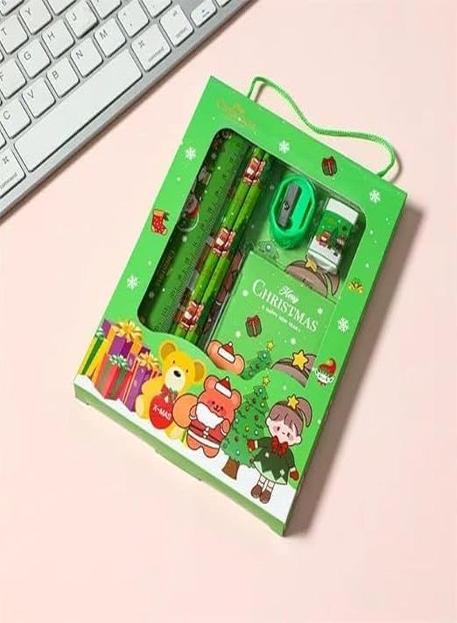 Tera13 TERA 13 Santa Claus Stationery Set For Kids, 6 in 1 Stationery Combo For Boys, Christmas Theme Stationery Kit, Stationery Set for Kids Pencil,Eraser,Diary,Ruler,Sharpener (Pack of 1) - Image 1